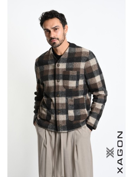 XAGON MAN Checkered jacket 2WCARBU Brown - Beige XAGON MAN - 5