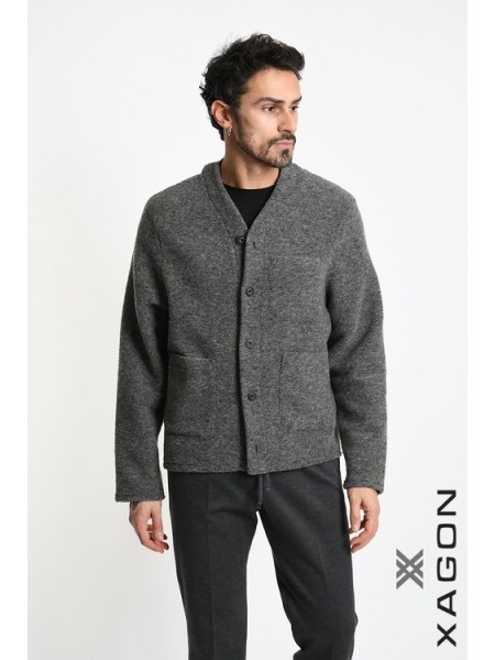 XAGON MAN Ζακέτα πλεκτή 2WCARUN Γκρι XAGON MAN - 3