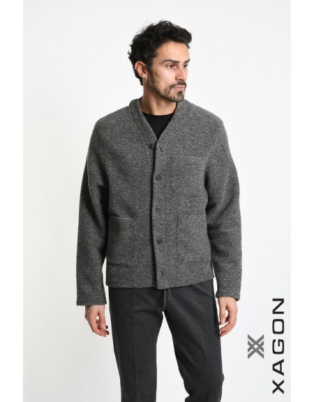 XAGON MAN Ζακέτα πλεκτή 2WCARUN Γκρι XAGON MAN - 3