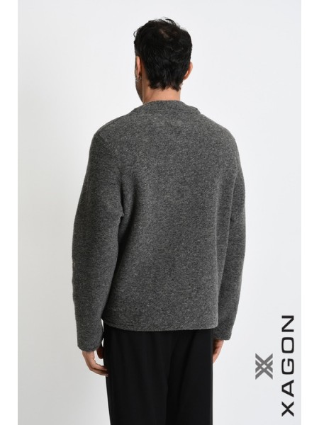 XAGON MAN Knitted cardigan 2WCARUN Grey XAGON MAN - 2