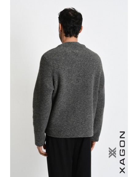XAGON MAN Ζακέτα πλεκτή 2WCARUN Γκρι XAGON MAN - 2