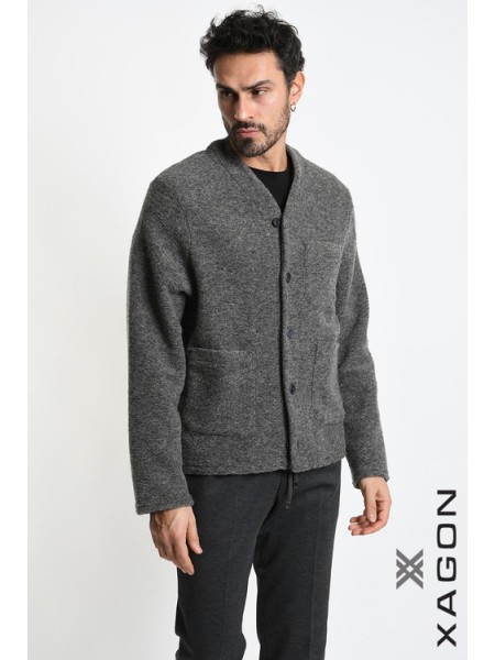XAGON MAN Ζακέτα πλεκτή 2WCARUN Γκρι XAGON MAN - 7