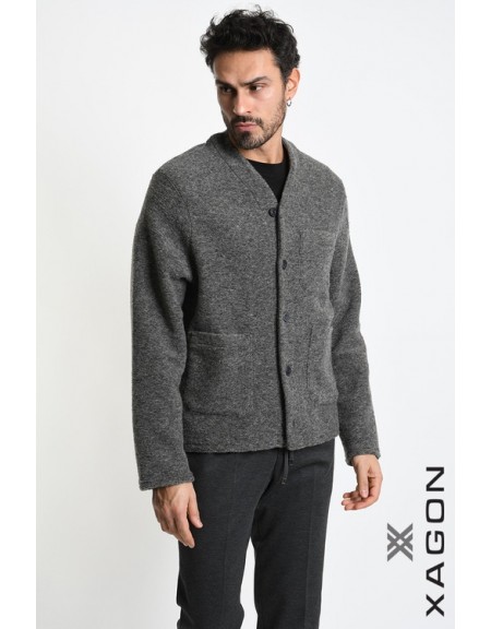 XAGON MAN Ζακέτα πλεκτή 2WCARUN Γκρι XAGON MAN - 7