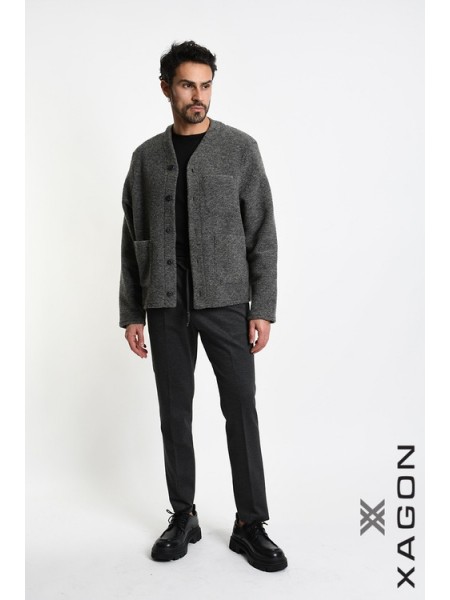 XAGON MAN Ζακέτα πλεκτή 2WCARUN Γκρι XAGON MAN - 5