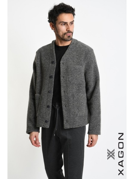 XAGON MAN Ζακέτα πλεκτή 2WCARUN Γκρι XAGON MAN - 4