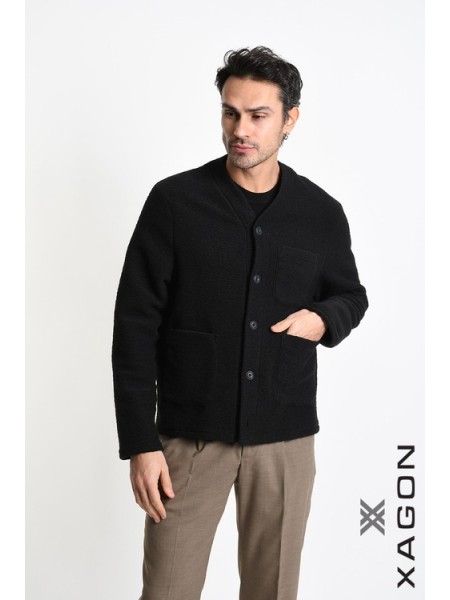XAGON MAN Ζακέτα πλεκτή 2WCARUN Μαύρο XAGON MAN - 3