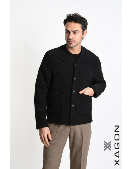 XAGON MAN Ζακέτα πλεκτή 2WCARUN Μαύρο XAGON MAN - 3