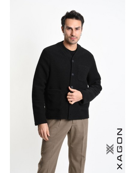XAGON MAN Ζακέτα πλεκτή 2WCARUN Μαύρο XAGON MAN - 5