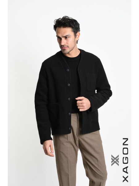 XAGON MAN Ζακέτα πλεκτή 2WCARUN Μαύρο XAGON MAN - 6