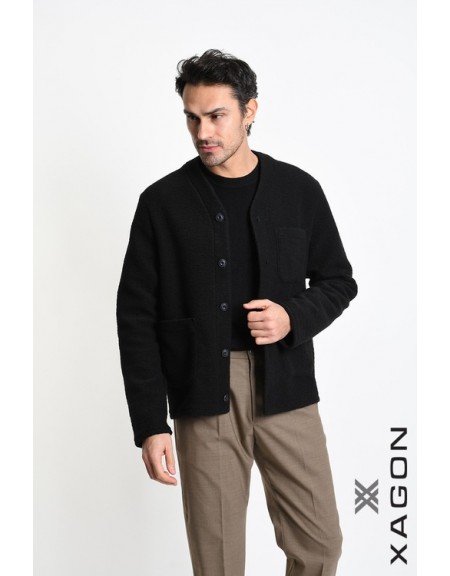 XAGON MAN Ζακέτα πλεκτή 2WCARUN Μαύρο XAGON MAN - 6