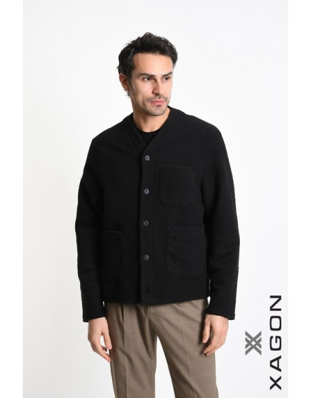 XAGON MAN Knitted cardigan 2WCARUN Black XAGON MAN - 1