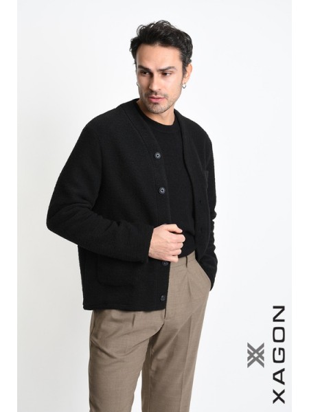 XAGON MAN Ζακέτα πλεκτή 2WCARUN Μαύρο XAGON MAN - 8