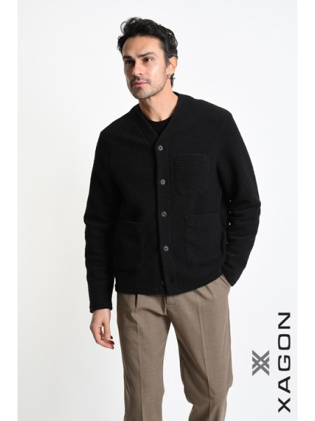 XAGON MAN Ζακέτα πλεκτή 2WCARUN Μαύρο XAGON MAN - 9