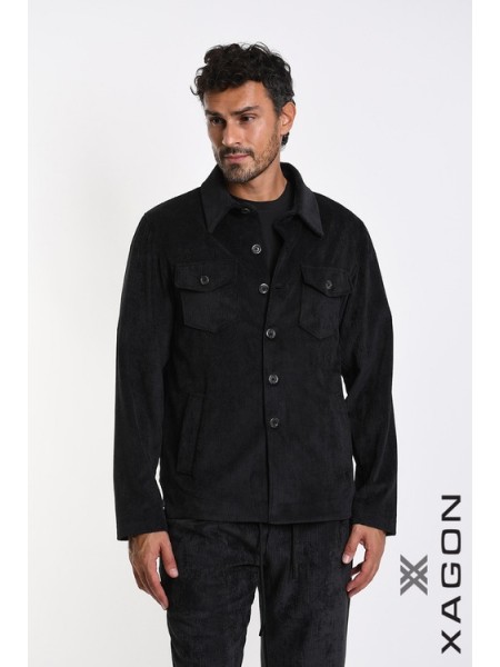 XAGON MAN Πουκάμιισο - Jacket κοτλέ 1PCOLDE Μαύρο XAGON MAN - 1