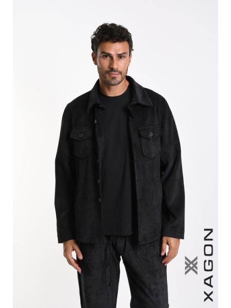 XAGON MAN Πουκάμιισο - Jacket κοτλέ 1PCOLDE Μαύρο XAGON MAN - 4