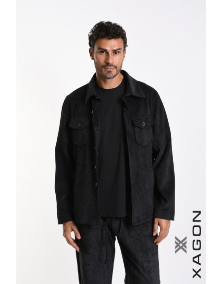 XAGON MAN Πουκάμιισο - Jacket κοτλέ 1PCOLDE Μαύρο XAGON MAN - 4