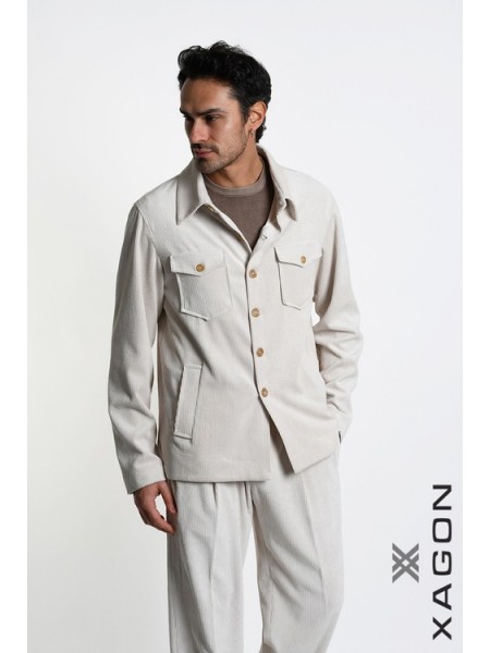 XAGON MAN Corduroy Jacket 1PCOLDE Ecru XAGON MAN - 3