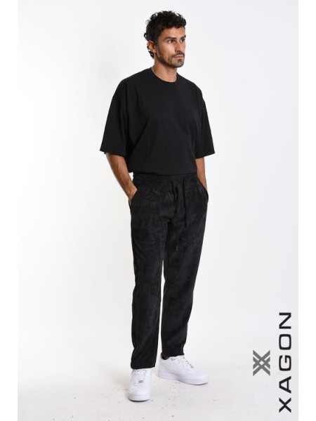 XAGON MAN Παντελόνι κοτλέ 2MDO703 Μαύρο XAGON MAN - 3