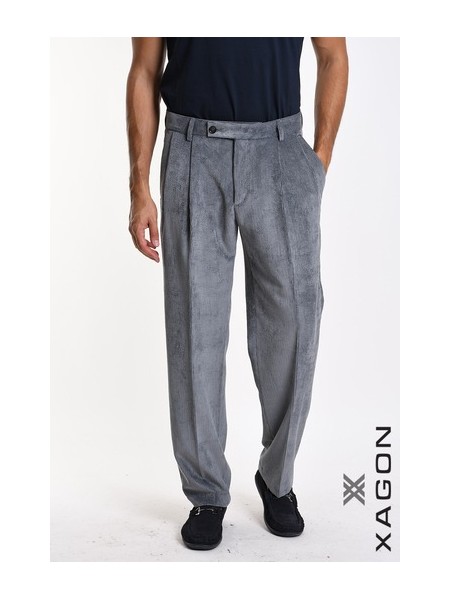 XAGON MAN Παντελόνι κοτλέ 2MDO703 Γκρι XAGON MAN - 3
