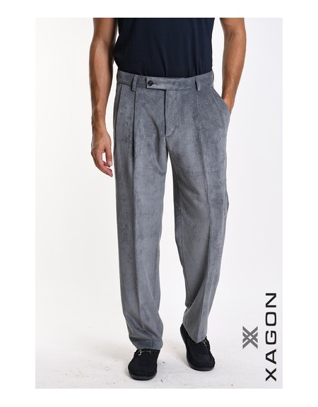 XAGON MAN Παντελόνι κοτλέ 2MDO703 Γκρι XAGON MAN - 3