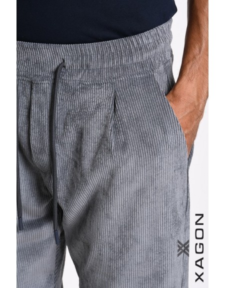 XAGON MAN Παντελόνι κοτλέ 2MDO703 Γκρι XAGON MAN - 4
