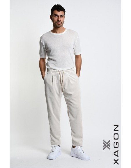 XAGON MAN Corduroy Pants 2MDO703 Ecru XAGON MAN - 3