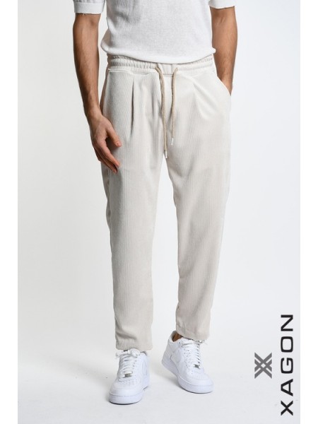 XAGON MAN Corduroy Pants 2MDO703 Ecru XAGON MAN - 1