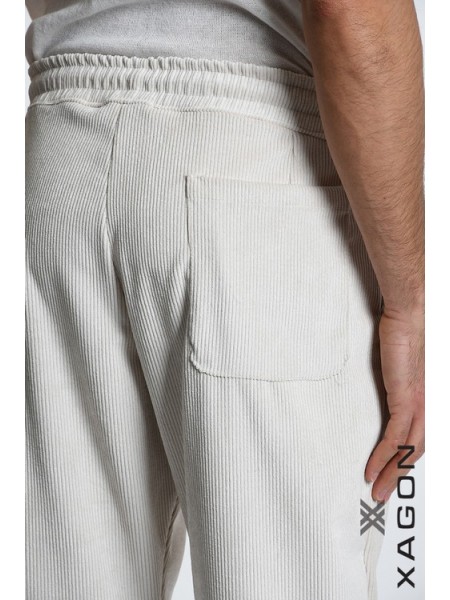 XAGON MAN Παντελόνι κοτλέ 2MDO703 Εκρού XAGON MAN - 5