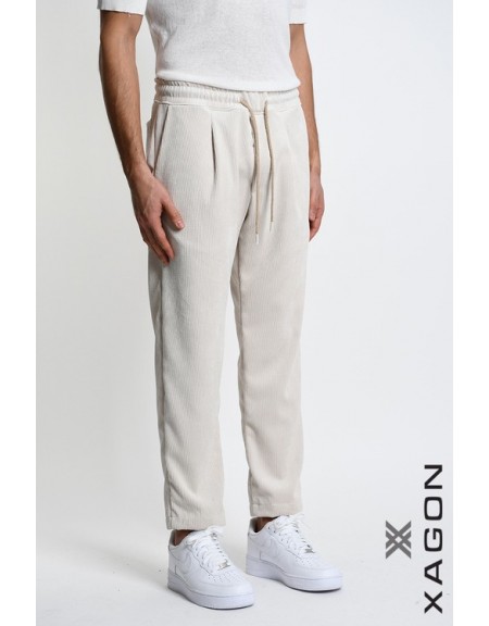 XAGON MAN Παντελόνι κοτλέ 2MDO703 Εκρού XAGON MAN - 6