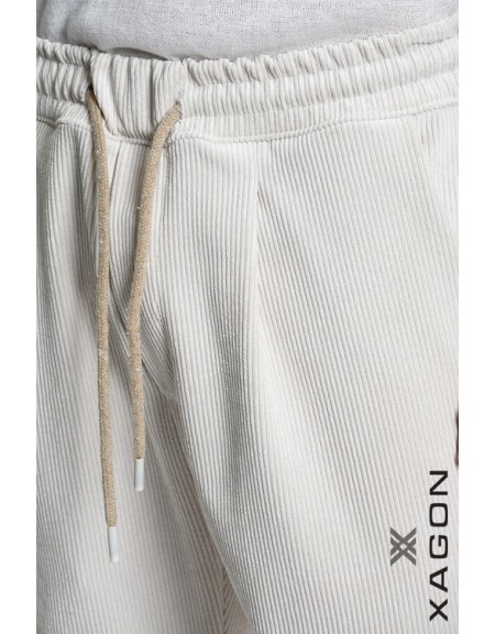 XAGON MAN Παντελόνι κοτλέ 2MDO703 Εκρού XAGON MAN - 8