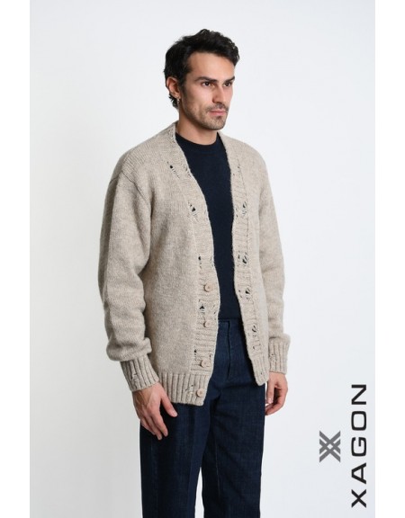 XAGON MAN Knitted cardigan 2KOTTUC Beige XAGON MAN - 10