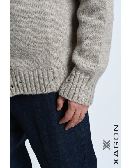 XAGON MAN Knitted cardigan 2KOTTUC Beige XAGON MAN - 8