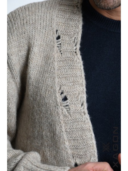 XAGON MAN Knitted cardigan 2KOTTUC Beige XAGON MAN - 6