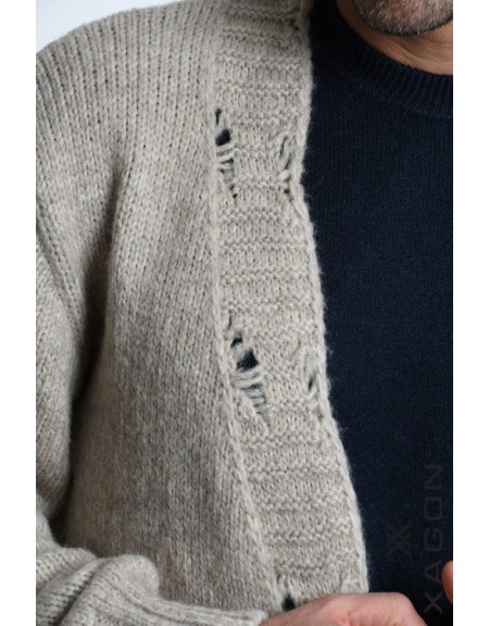 XAGON MAN Knitted cardigan 2KOTTUC Beige XAGON MAN - 6
