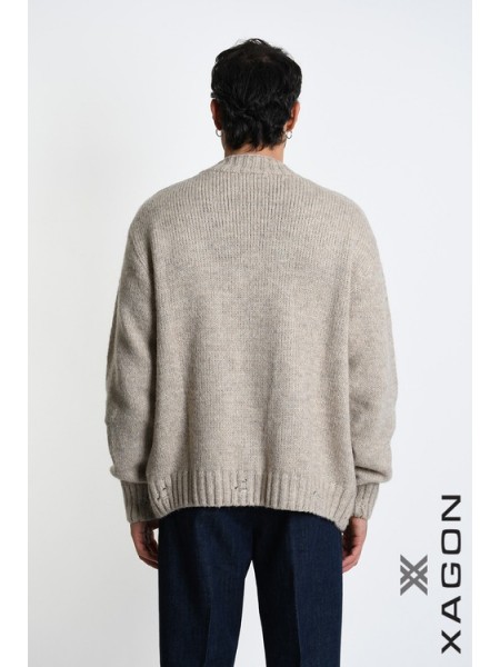 XAGON MAN Ζακέτα πλεκτή 2KOTTUC Μπεζ XAGON MAN - 2