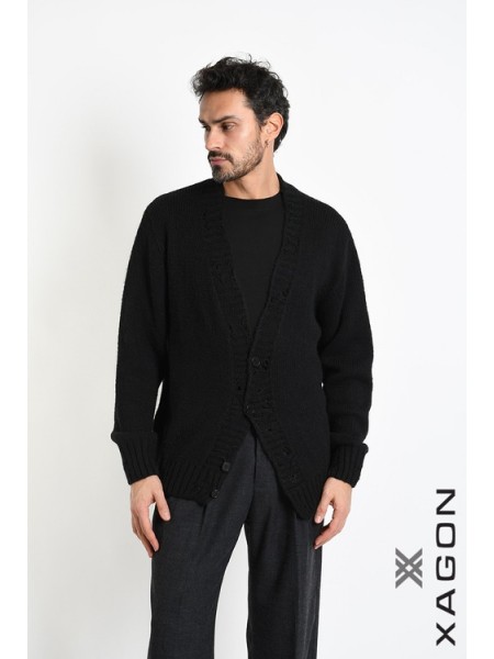 XAGON MAN Ζακέτα πλεκτή 2KOTTUC Μαύρο XAGON MAN - 8