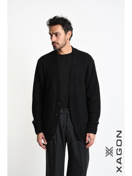 XAGON MAN Knitted cardigan 2KOTTUC Black XAGON MAN - 1