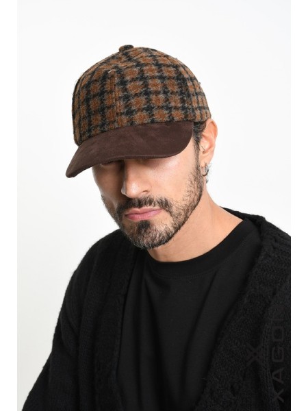 XAGON MAN Hat - Jockey checkered 2LBEFK3 Brown - Black XAGON MAN - 5