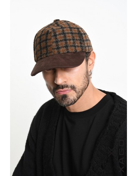 XAGON MAN Hat - Jockey checkered 2LBEFK3 Brown - Black XAGON MAN - 5