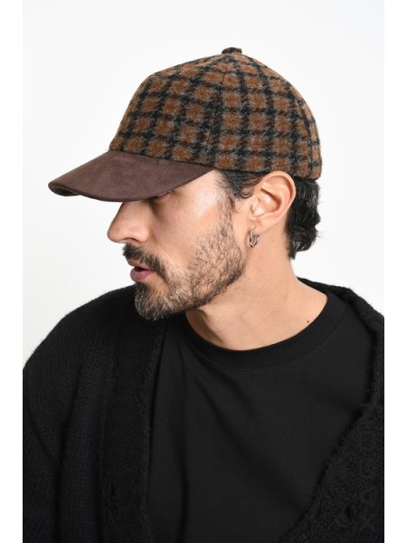 XAGON MAN Καπέλο - Jockey καρό 2LBEFK3 Καφέ - Μαύρο XAGON MAN - 1