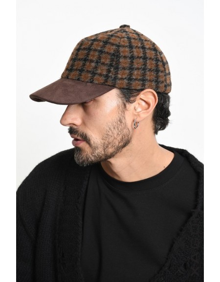 XAGON MAN Καπέλο - Jockey καρό 2LBEFK3 Καφέ - Μαύρο XAGON MAN - 1