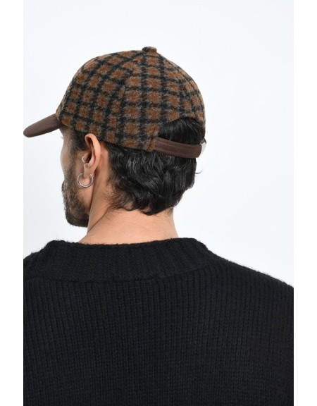 XAGON MAN Καπέλο - Jockey καρό 2LBEFK3 Καφέ - Μαύρο XAGON MAN - 2