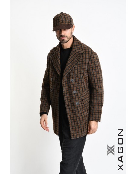 XAGON MAN Hat - Jockey checkered 2LBEFK3 Brown - Black XAGON MAN - 7