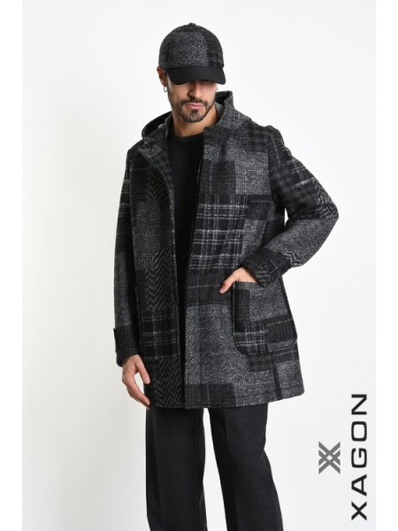 XAGON MAN Καπέλο - Jockey καρό 2LGRENO Μαύρο - Γκρι XAGON MAN - 6