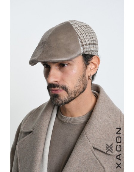 XAGON MAN Hat - Checkered Hat 2LTABIG Beige - Brown XAGON MAN - 1
