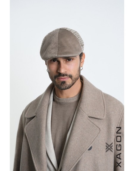 XAGON MAN Hat - Checkered Hat 2LTABIG Beige - Brown XAGON MAN - 5