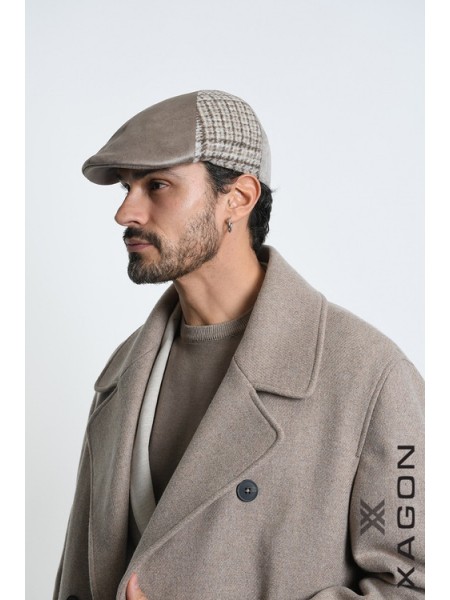 XAGON MAN Hat - Checkered Hat 2LTABIG Beige - Brown XAGON MAN - 6