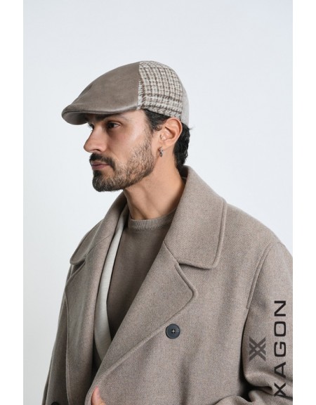 XAGON MAN Hat - Checkered Hat 2LTABIG Beige - Brown XAGON MAN - 6