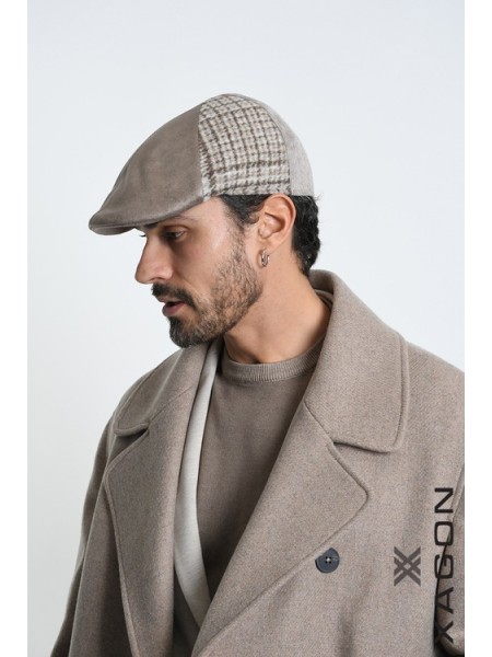 XAGON MAN Hat - Checkered Hat 2LTABIG Beige - Brown XAGON MAN - 8
