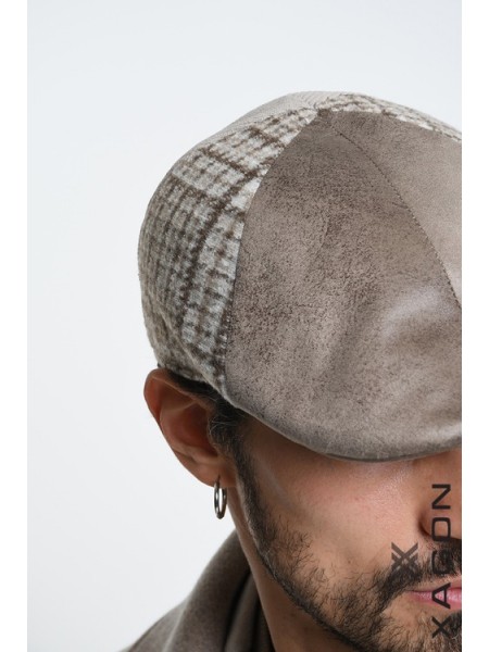 XAGON MAN Hat - Checkered Hat 2LTABIG Beige - Brown XAGON MAN - 9